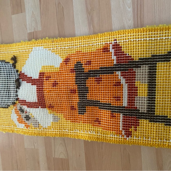 Unique Vintage Latch and Hook Wall Hanging Mama with Braid Carrying Baby - Picture 5 of 7